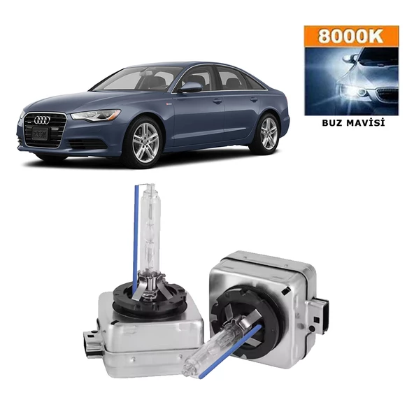 Audi A6 2008-2015 D3S / D3R 8000K Buz Mavisi HID Xenon Ampul 2 Adet