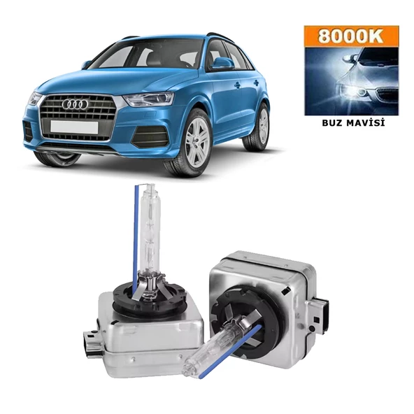 Audi Q3 2012-2014 D3S / D3R 8000K Buz Mavisi HID Xenon Ampul 2 Adet