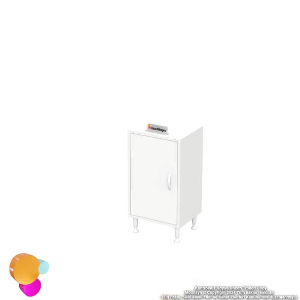Modilayn SÖKE Küçük Alanlar İçin Akıllı Çözümler 40x75x32,5 cm’ lik 1 Kapaklı 3 Göz Raf Dolap - 8