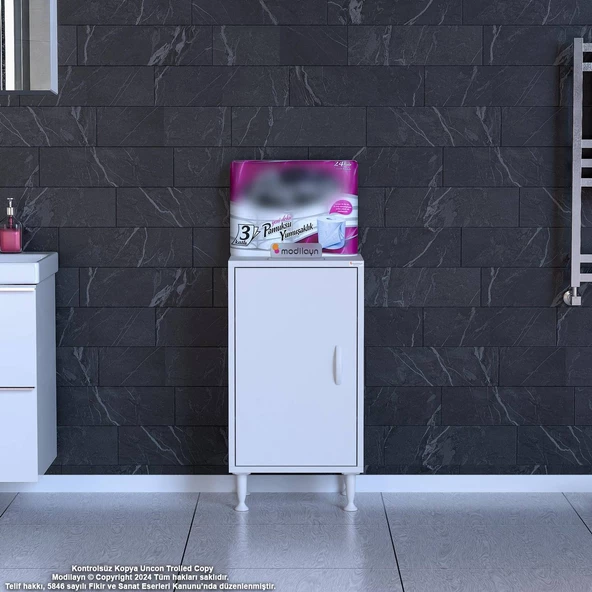 Modilayn SÖKE Küçük Alanlar İçin Akıllı Çözümler 40x75x32,5 cm’ lik 1 Kapaklı 3 Göz Raf Dolap - 3