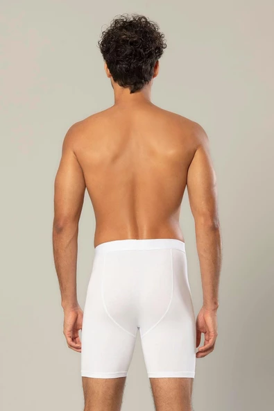 Erdem Erkek Pamuk Elastan Uzun Boxer 1416 - 3 Adet  Beyaz 3XL - 3