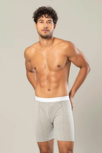 Erdem Erkek Pamuk Elastan Uzun Boxer 1416 - 6 Adet  M GRİMELANJ