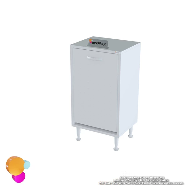 Modilayn SÖKE Banyo İçin Sihirli Kutu 45x75x32,5 cm’ lik 1 Göz Sepet Hazneli Mini Banyo Dolabı - 8