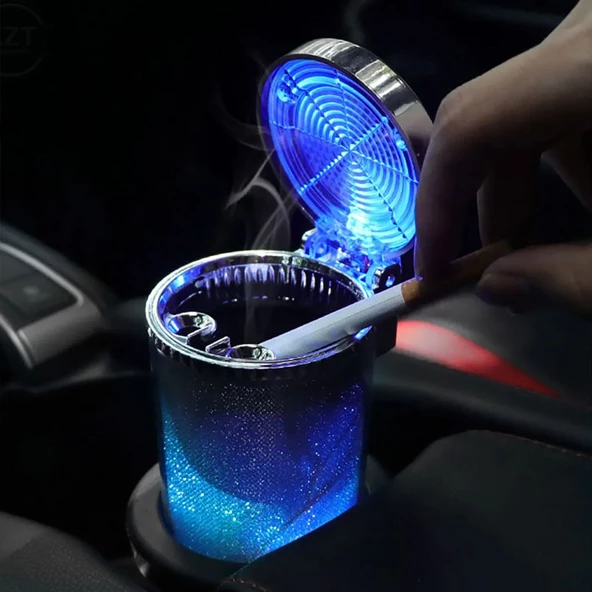 Araç İçi Led Animasyon Işıklı Krom Küllük - 3