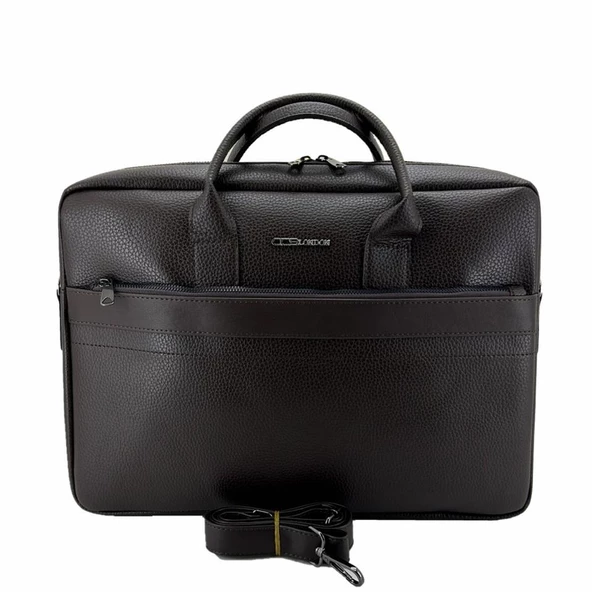 Ççs London 71450 Vegan Deri Laptop Evrak Çantası 15 İnç Kahve - 3