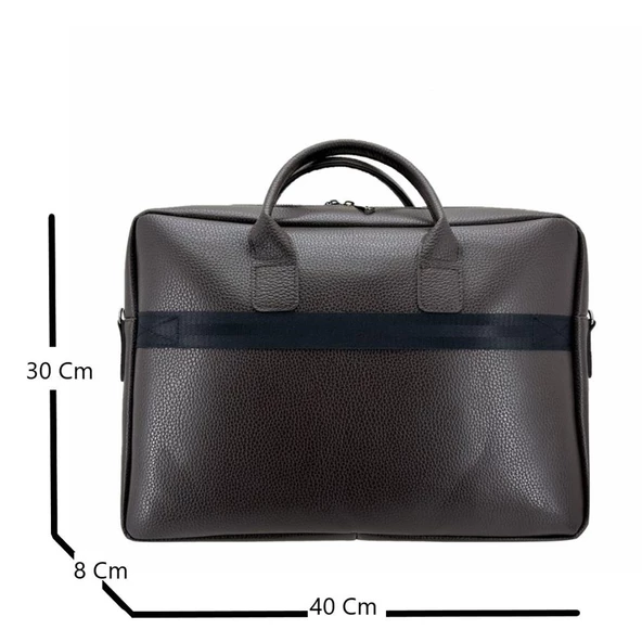 Ççs London 71450 Vegan Deri Laptop Evrak Çantası 15 İnç Kahve - 4