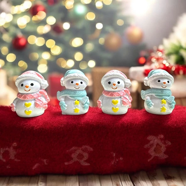 4 ADET KARDAN ADAM BİBLO DEKORATİF BİBLO NOEL SÜSLERİ YILBAŞI HEDİYELERİ VİTRİN DEKOR ürün görseli