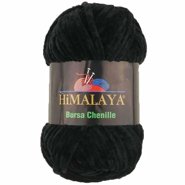Himalaya Bursa Chenille Kadife Örgü İpi ( 100 Gram ) Siyah