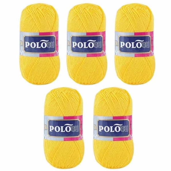 Polosu Lüks Patik El Örgü İpi 384 Koyu Sarı ( 5 Adet ) - 2