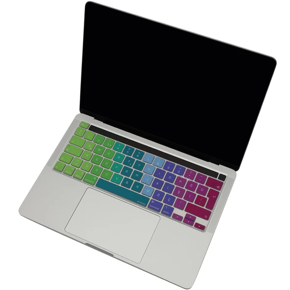 MacBook Pro Klavye Koruyucu Türkçe Baskı Dazzle Renk İnce Silikon A2251 A2289 A2338 A2141 - 5