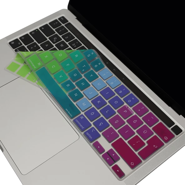 Macbook Pro M1-M2 13inç Klavye Koruyucu Türkçe Q (Touchbarlı) A2338 A2289 A2251 A2141 ile Uyumlu Dazzle