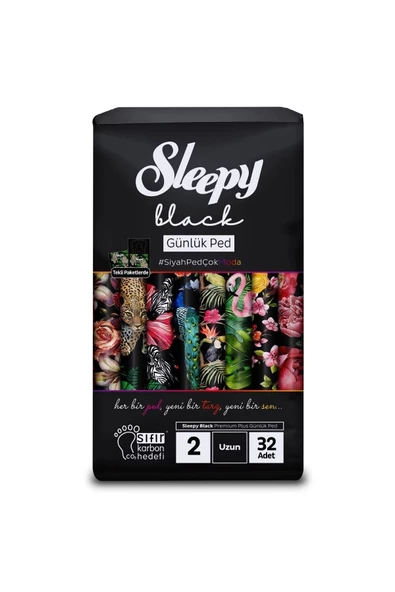 Sleepy Black Premium Plus Günlük Ped Uzun 32'li - 2