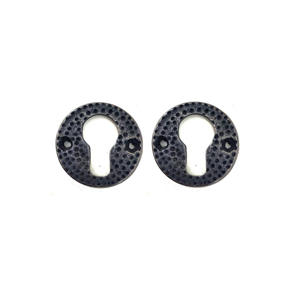 Antika Tarz Dekoratif Pirinç Oda Kilit Rozeti - 49mm, Oksit