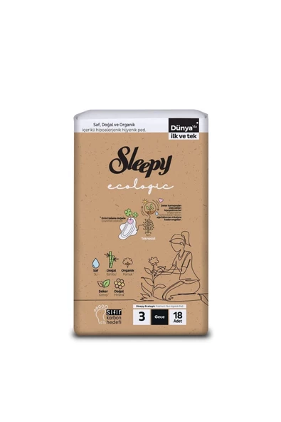 Sleepy Ecologic Premium Plus Hijyenik Gece Ped 18 Adet - 2