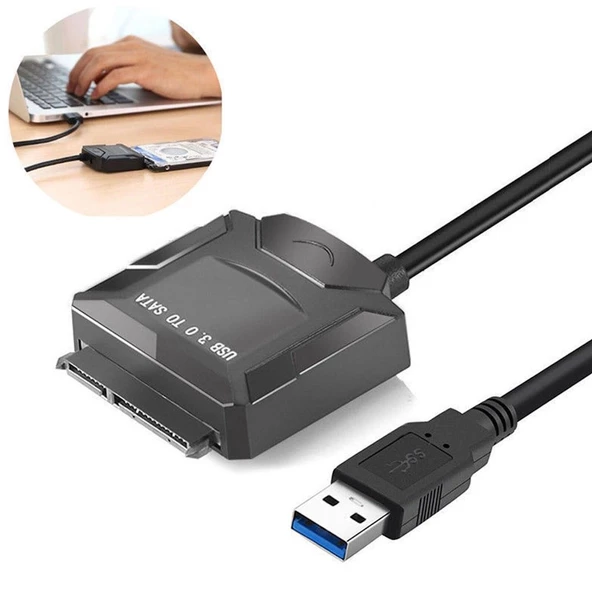 Usb 3.0 Adaptörlü 2.5 İnç-3.5 İnç Sata Harddisk Bağlantı Kablosu - 6