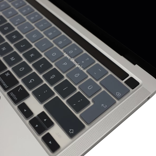 Macbook Pro 13inç M1-M2 Klavye Koruyucu Ombre Türkçe Q (Touchbarlı) A2338 A2289 A2251 A2141 ile Uyumlu - 9