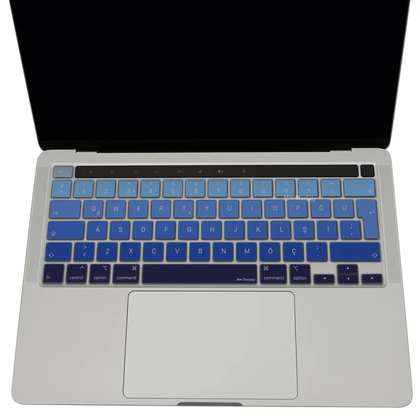 Macbook Pro 13inç M1-M2 Klavye Koruyucu Ombre Türkçe Q (Touchbarlı) A2338 A2289 A2251 A2141 ile Uyumlu - 6