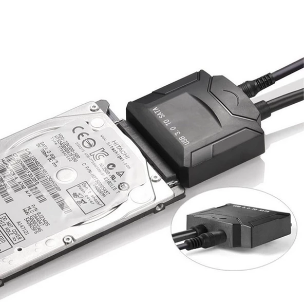 Usb 3.0 Adaptörlü 2.5 İnç-3.5 İnç Sata Harddisk Bağlantı Kablosu - 5