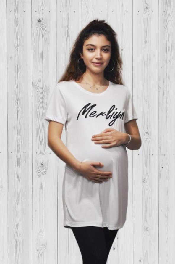 Merliyn nakışlı hamile tshirt