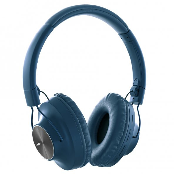 MF Product Acoustic 0129 Mikrofonlu Kulak Üstü Kablosuz Bluetooth Kulaklık Açık Mavi