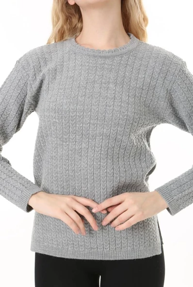 Kadın Saç Örmeli Anne Triko Kışlık Yün kazak - Resim 10