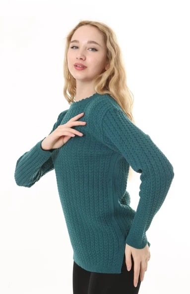 Kadın Saç Örmeli Anne Triko Kışlık Yün kazak - Resim 7