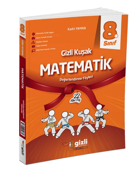 GİZLİ YAYINLARI 8. SINIF MATEMATİK GİZLİ KUŞAK DEĞERLENDİRME FÖYLERİ