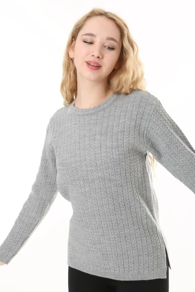 Kadın Saç Örmeli Anne Triko Kışlık Yün kazak - Resim 9