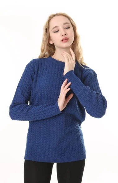 Kadın Saç Örmeli Anne Triko Kışlık Yün kazak - Resim 2