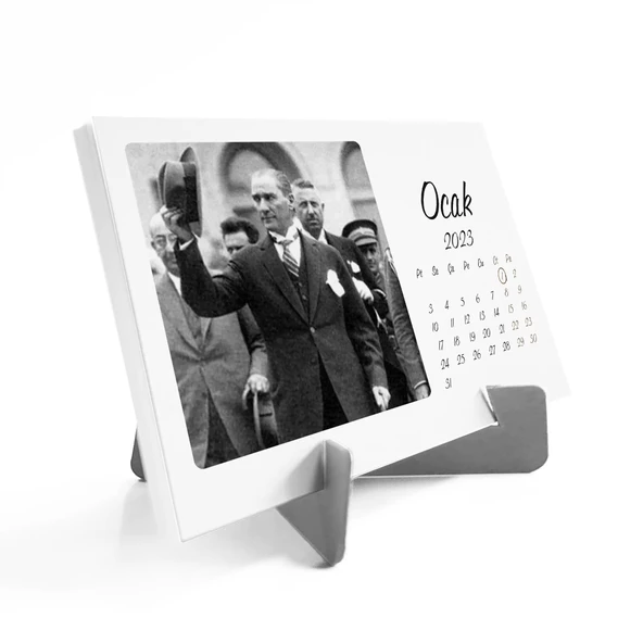 2025 Atatürk Takvimi, Atatürk Masa Takvimi, 2025 Takvim - Gri Renk - 3