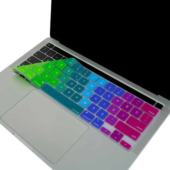 Macbook Pro Klavye Koruyucu 13inç M1-M2 (US to TR) Dazzle A2338 A2289 A2251 A2141 ile Uyumlu