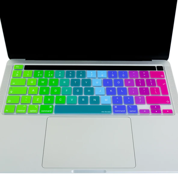 MacBook Pro UK İngilizce Klavye Koruyucu ISO Ters L Enter Silikon Touch Bar 13 M1-M2 ve 16 inç - Resim 3