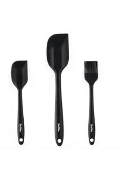 Tantitoni Füme Renkli 3 Lü Silikon Spatula Ve Fırça Seti (Elvin Home Concept)