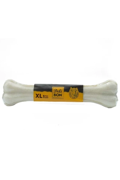 Deri Pres Vakumlu Kemik Köpek Ödülü Beyaz 27 Cm 1 Adet