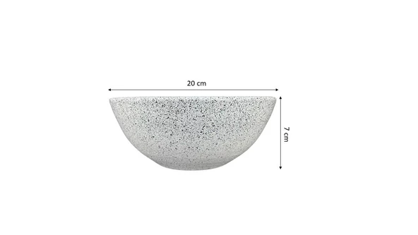 Bitki Tasarımı Ev Dekorasyon Beyaz Granit Aranjman Sunumluk Toprak Saksı 20 Cm Çap - 2