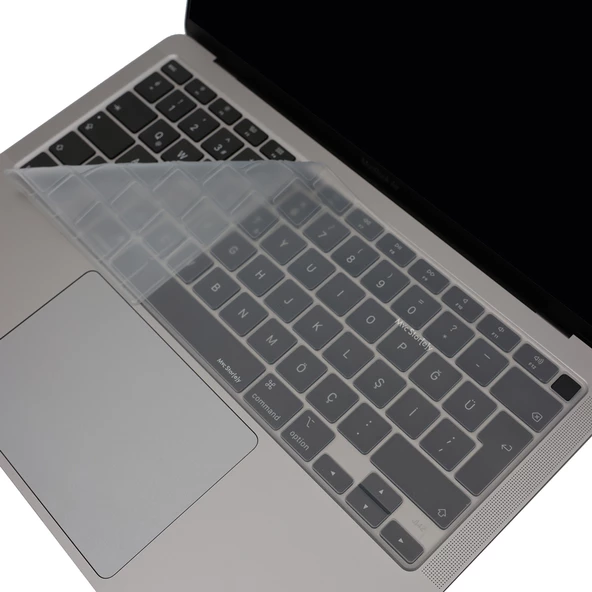 MacBook Air 13 Klavye Kılıfı A2179 A2337 M1 Türkçe Q Silikon İnce • Toz Sıvı Koruma Yıkanabilir - 6