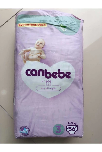 Canbebe Bebek Bezi Fırsat Paketi 3 Beden Midi (4-9 KG) 56 Adet