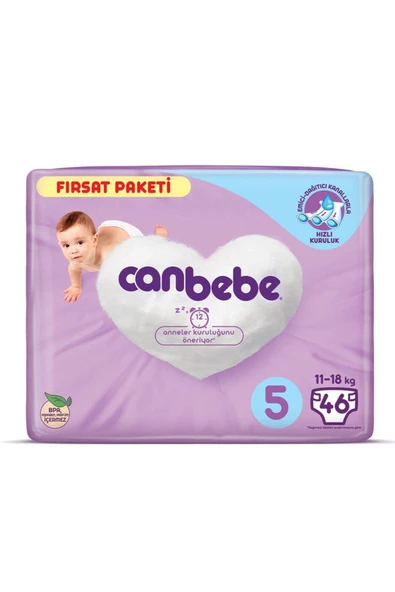 Canbebe Bebek Bezi Beden:5 (11-18KG) Junior 40 Adet Fırsat Pk