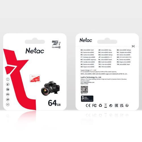 NETAC P500 Eco 64GB MicroSDXC NT02P500ECO-064G-S