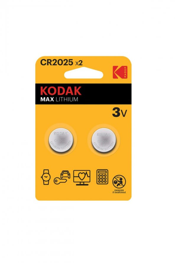 Kodak 2 Adet Cr2025 Ultra Lityum Para Pil