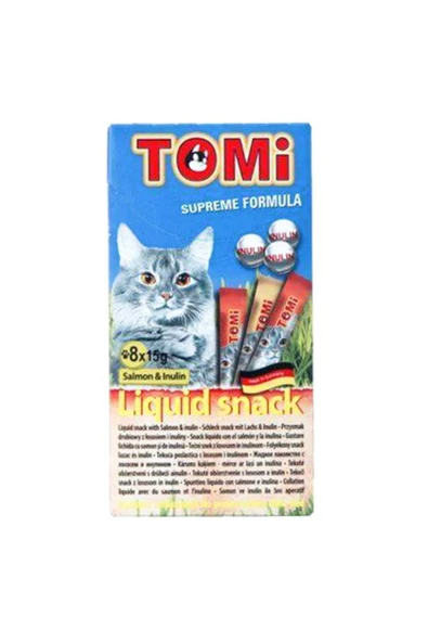 Tomi Stick Likit Somonlu ve Inulinli Kedi Kreması 8x15gr