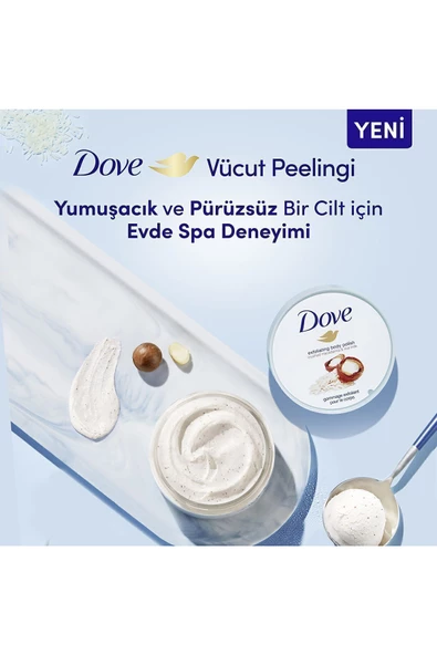 Dove Vücut Peelingi Macademia Fındığı Ve Pirinç Sütü 225 ml - 2