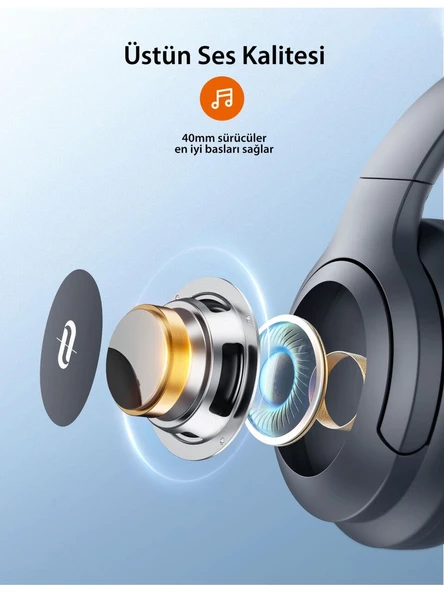 TAOTRONICS TT-BH1121-RED BLUETOOTH 5.3 KATLANABİLİR KABLOSUZ KULAKÜSTÜ KULAKLIK KIRMIZI-SİYAH - 4