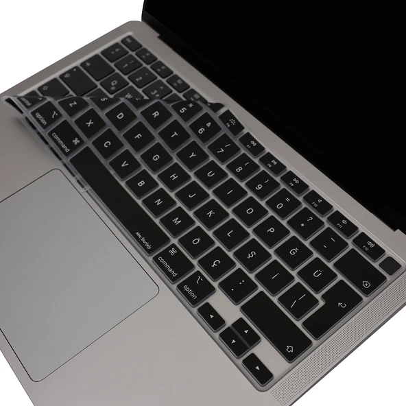 MacBook Air 13 Klavye Kılıfı A2179 A2337 M1 Türkçe Q Silikon İnce • Toz Sıvı Koruma Yıkanabilir ürün görseli 1
