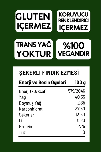 Şekerli Fındık Ezmesi - %86 Fındık - 300 gr - Resim 3