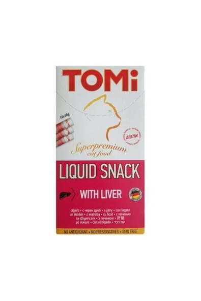 Tomi Kedi Ödülü Ciğerli Likit Snack 10x10 gr