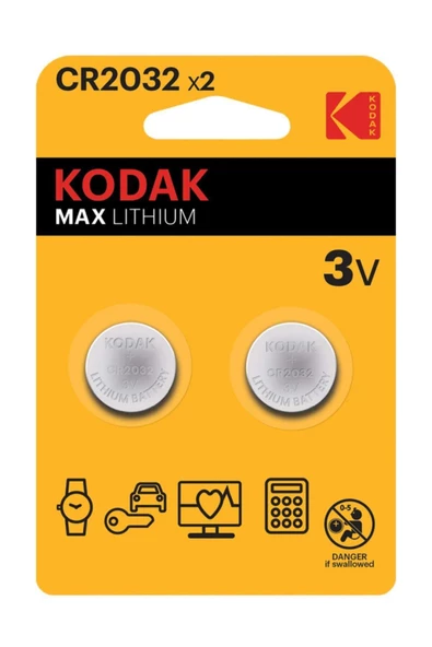 Kodak 2 Adet Cr2032 Ultra Lityum Para Pil