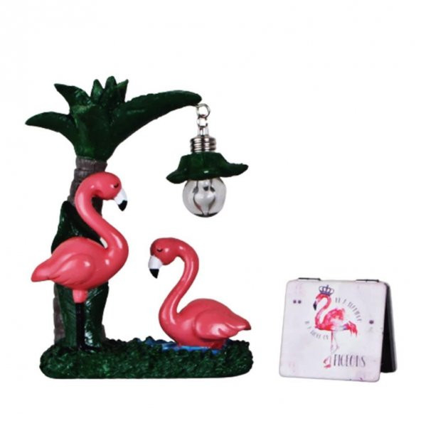 Flamingo Işıklı Biblo Flamingo Cep Aynası Flamingo 2 Li Set