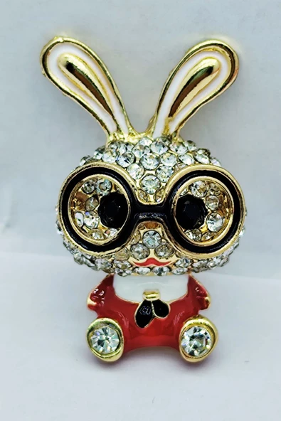 Kristal Tavşan Broş - Resim 2