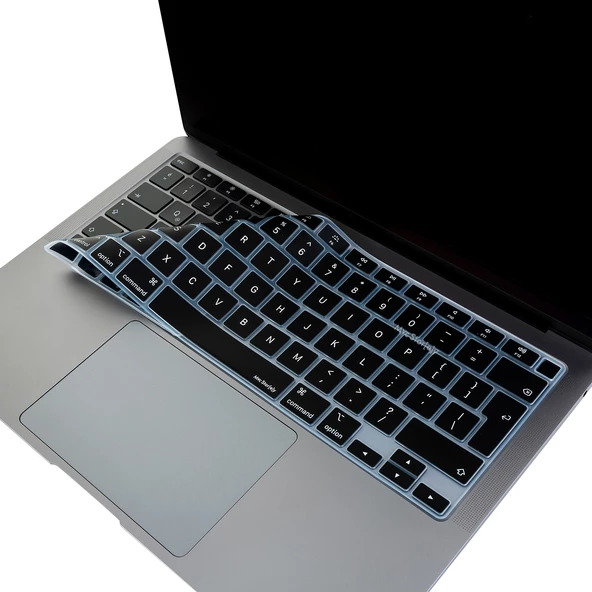 Macbook Air M1 13inç Klavye Koruyucu Kılıf TouchID'li (UK-EU İngilizce) A2337 A2179 ile Uyumlu